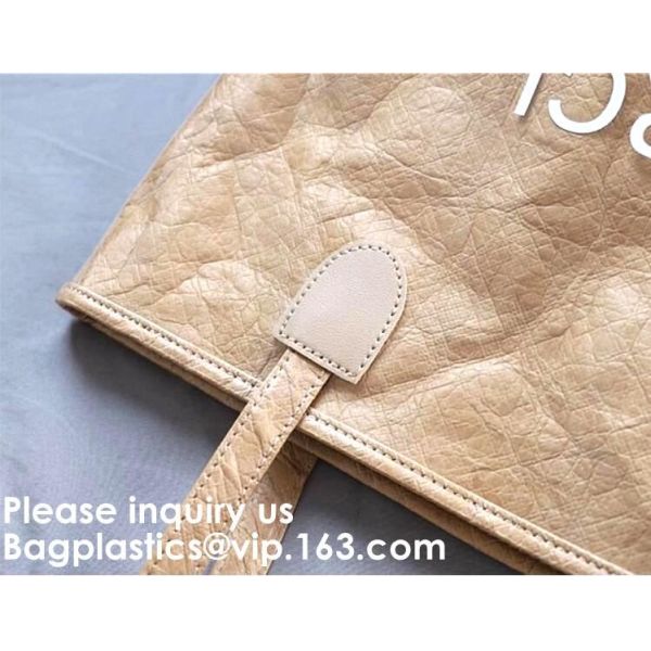 DuPont Paper Bags Shopping Bag,Custom LOGO Tyvek Washable Tearproof Paper Tote Shopping Bag, Bagease, Bagplastics, Pak