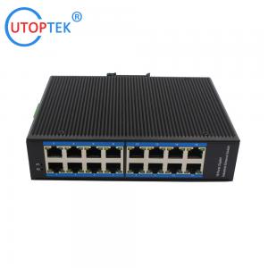 Quality Industrial 16x10/100/1000Mbps RJ45 ports network switch DIN Rail  IP40 4KV -40 ~+85 ℃ power input support: DC10~52V wholesale