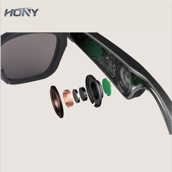 Multifunction Wireless Touch 110mAh Glasses With Bluetooth Speakers Nylon Lens