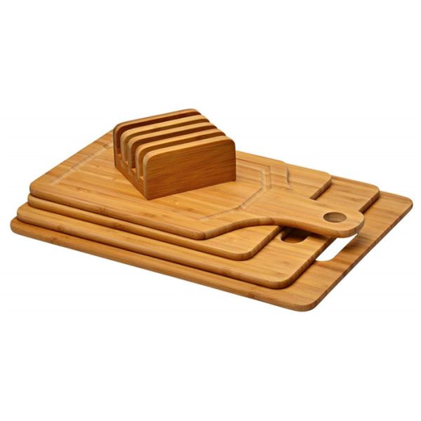 Bamboo Cutting Board Set: (3) Small Medium & Large with handle and special shape bamboo chopping board set