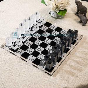 Quality Classic White and Black Chess Pieces Decor Lucite Acrylic Chess Board Set wholesale