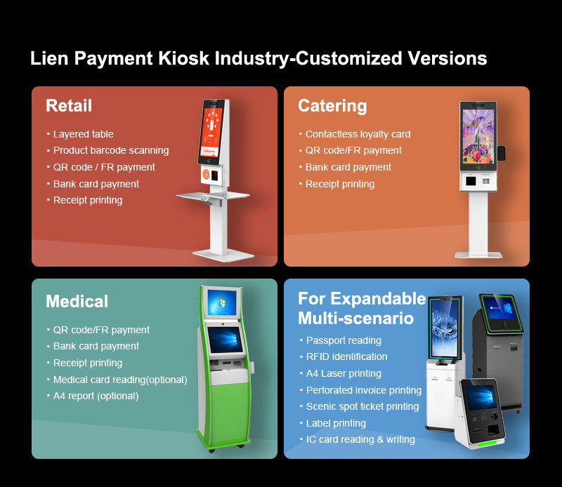 POS Payment Self Service Kiosk Machine For Railway Gas Station