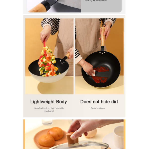 3 Pcs Nonstick Cookware Set Fine Iron Non Stick Cooking Pot Set With Glass Lid