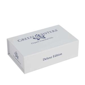 Luxury White Magnetic Rigid Cardboard Cosmetic Bottle Essential Oil Packaging