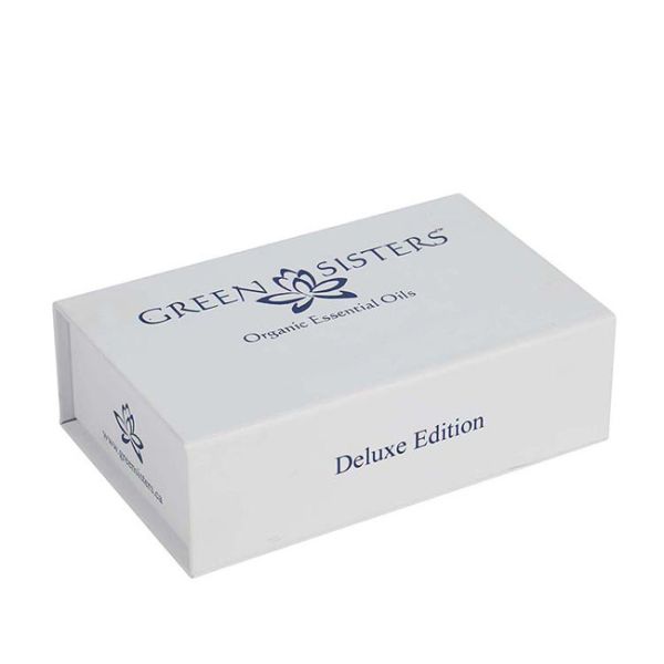 Luxury White Magnetic Rigid Cardboard Cosmetic Bottle Essential Oil Packaging Boxes With White Foam Insert