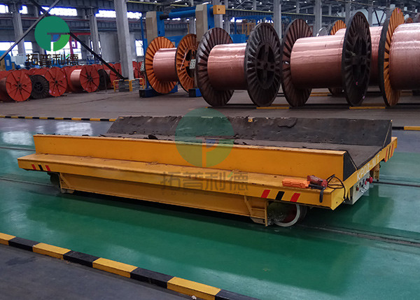 Heavy Load Motorized Industrial Interbay Reliable Material Transfer Trolley for Hot Pipes Handling