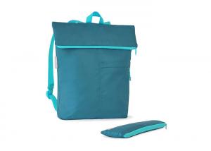 China Retro 420D Nylon Foldable Backpack Tote Bag For Travel Blue Black on sale