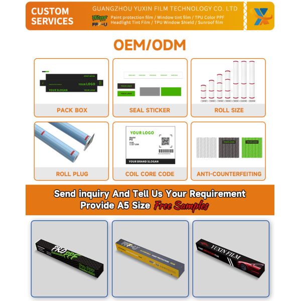 7.5 mil Hydrophobic TPU Paint Protection Film Clear Non-Yellowing PPF Paint Protection Film