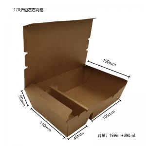 Paper Take Out Containers Disposable 2 Compartments Paper Box Kraft Lunch Box