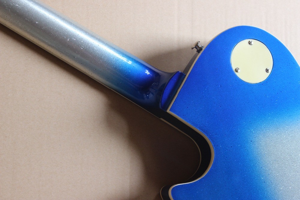 Custom shop Ace frehley signature 3 pickups Blue Burst Silver Sparkle Mahogany Body LP Electric Guitar