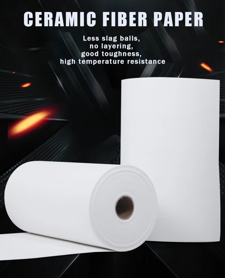 High Temperature Ceramic Fiber Paper 1050°C-1430°C with Al2O3+SiO2 Composition and 0.5mm to 5mm Thickness for Gasket Sealing and Insulation