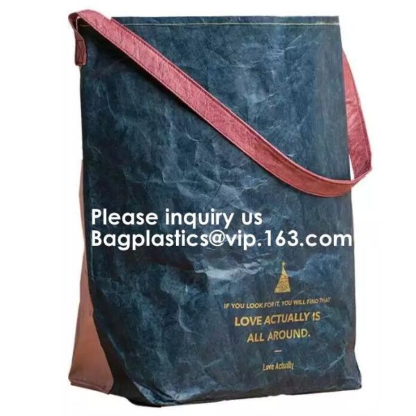 DuPont Paper Bags Shopping Bag,Custom LOGO Tyvek Washable Tearproof Paper Tote Shopping Bag, Bagease, Bagplastics, Pak