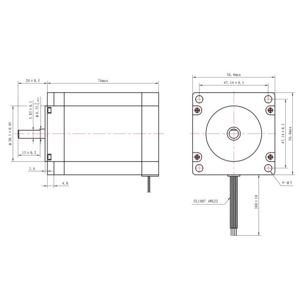 76mm NEMA 23 Stepper Motor With Certification Power Supplies Electrical Dc Motor