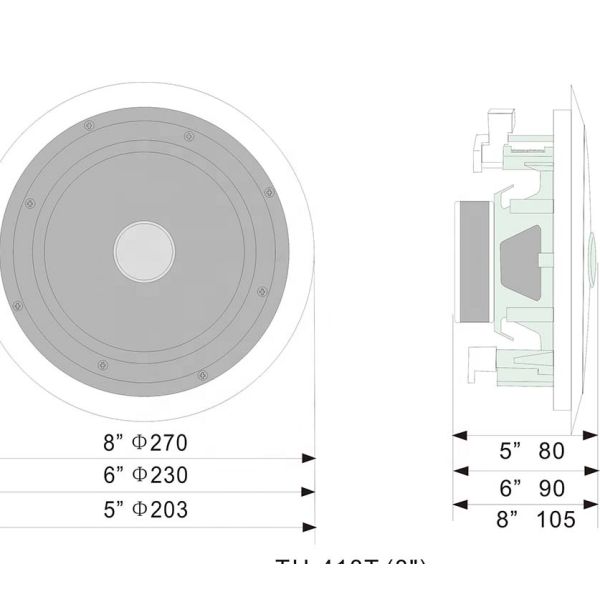 5 Inch Coaxial Speaker 20W Economic Ceiling Speaker Flush Mount