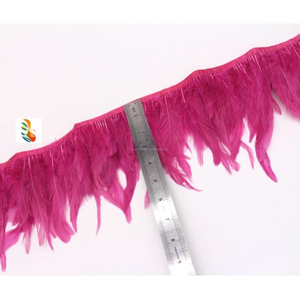 4-6inch Length Party Decoration Rooster Feather Fringe Trimming with Wire Accessory 1 Yard