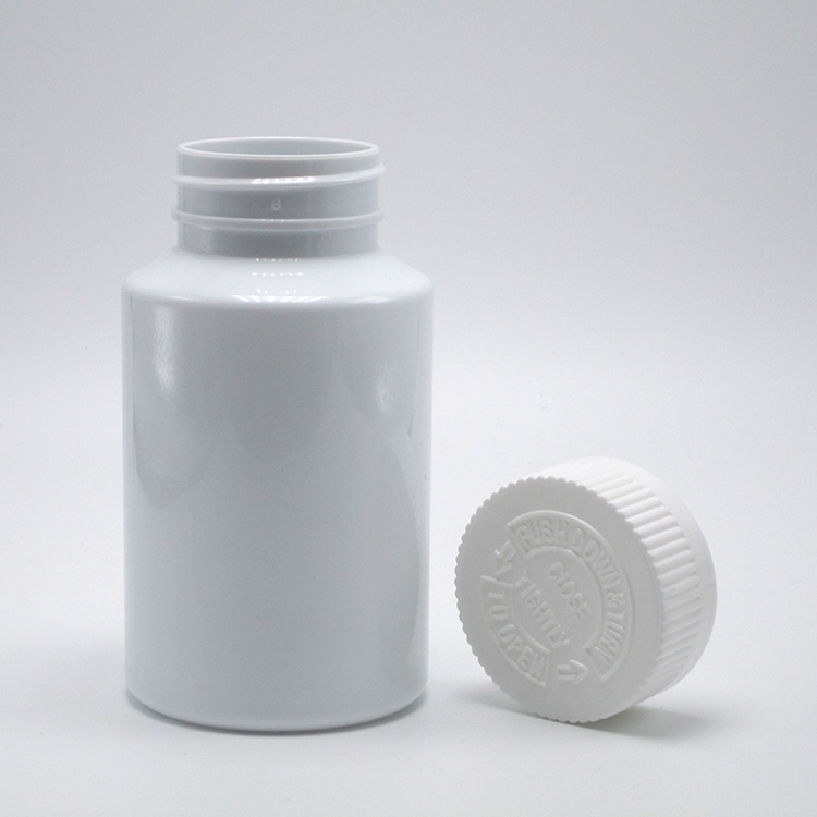 150ml PET White Plastic Medicine Bottle with Child Resistant Cap for Pill Supplement
