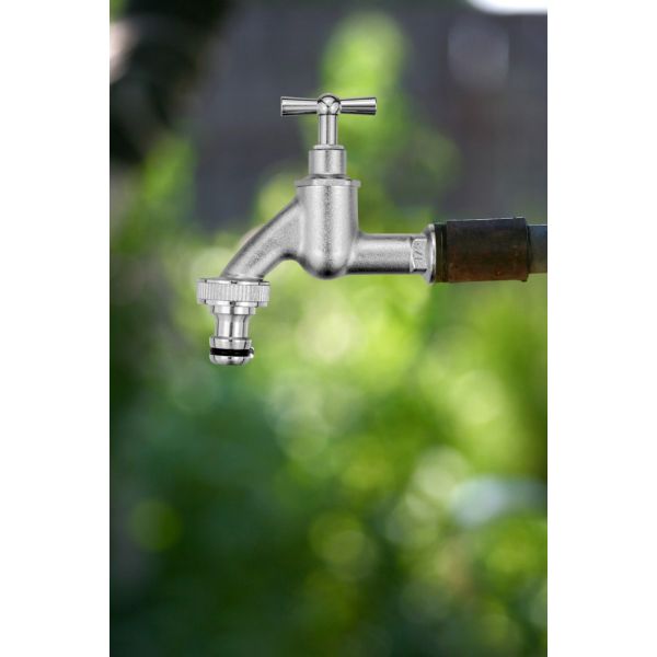 TMOK Polished 1/2" Chrome Plated Brass Washing Machine Faucet Brass Stop Bib