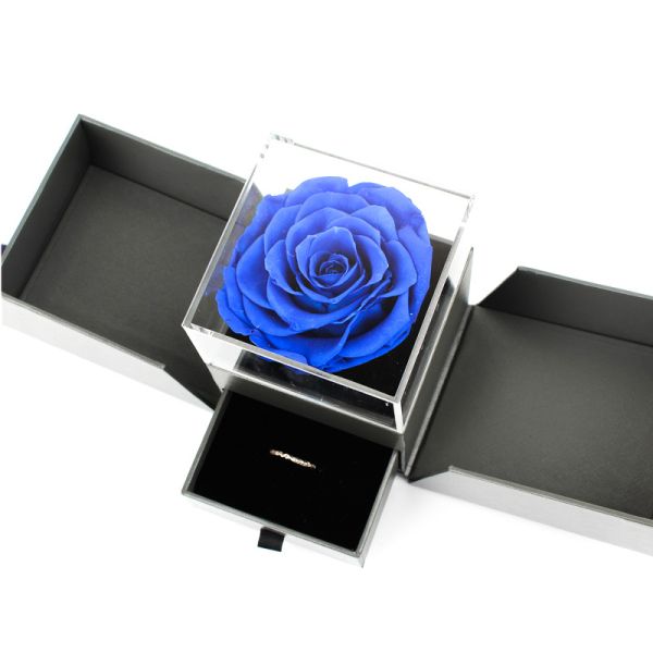 Decoration Valentines Flowers In A Box , Two Side Open Custom Rose Box