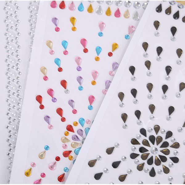 3D Acrylic Self Adhesive Stickers for kids diy craft and Decal Mobile Scrapbooking diamond pearl gem drill stickers OEM