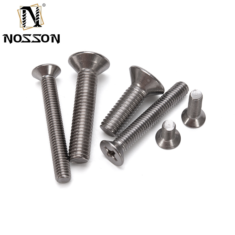 304 Stainless Steel Cross Recessed Countersunk Flat Head Screw with Metric Measurement System and JIS Standard