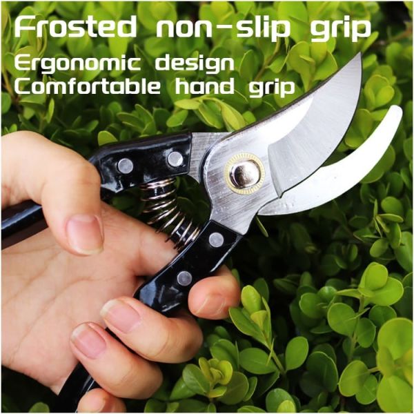 Black Handle Fruit Cutting Durable Professional Pruner Garden Scissors