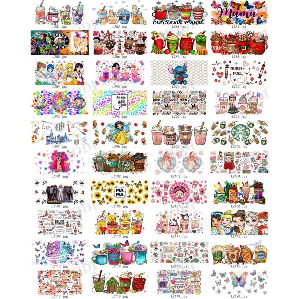 Custom Size UV DTF Design Cup Wrap Transfers For Libbey Glass Tumblers