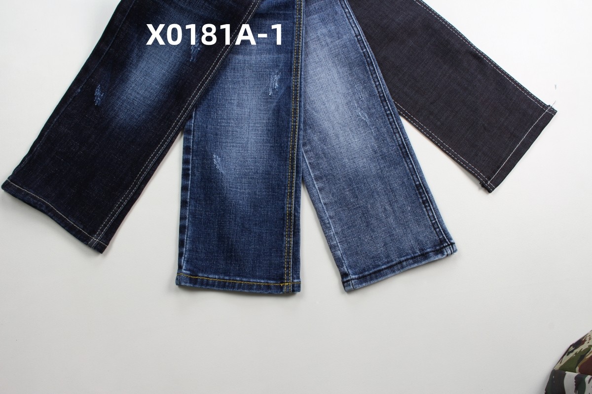 Wholesale 11 Oz Blue Crosshatch Slub Stretch Denim Fabric For Jeans
