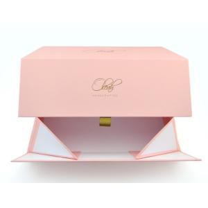 Quality Gold Foiled Sturdy Magnetic Cardboard Box 2mm Thickness Pink Printed wholesale