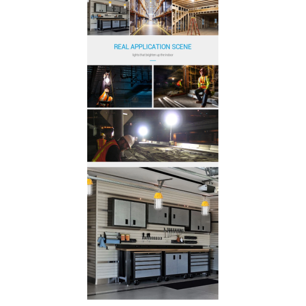 100W LED Temporary Work Light with 360° omnidirectional and uniform lighting output