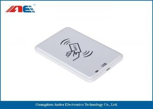 China White HF USB RFID Reader For Passive RFID Tags Support Anti - Collision Algorithm on sale