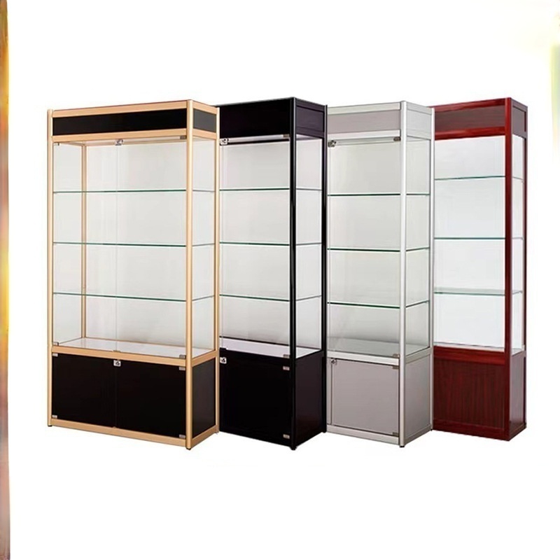 Lockable LED Lighting Jewelry Display Cabinet with Customizable Dimensions for Retail Shops