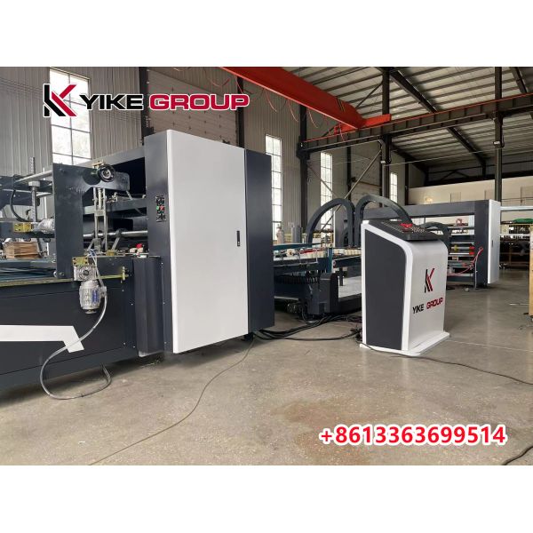 Automatic Box Folder Gluer Machine With PP Strapping Machine Making Carton Box