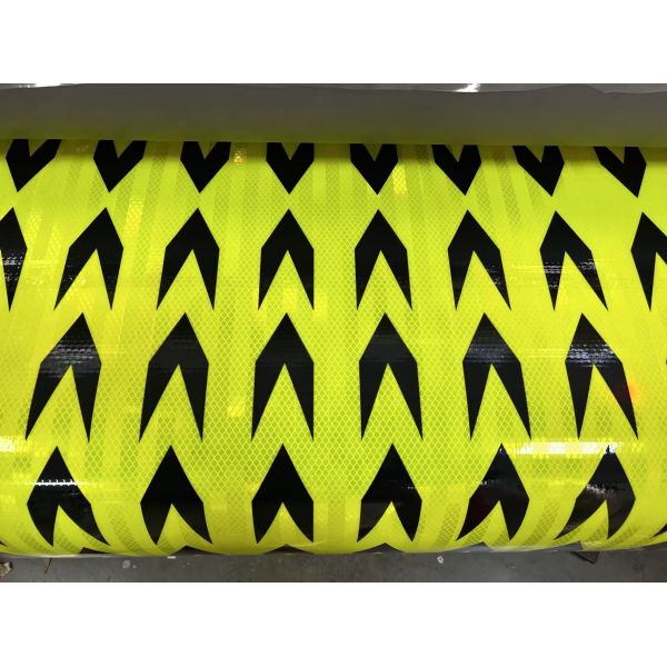 High Intensity Prismatic Grade Printable Fluorescent Yellow UV Printable Arrow 10 Years Self Adhesive Acrylic Prismatic Reflective Film Sheet