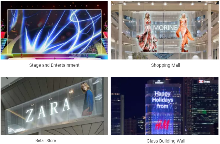 Indoor P3.91 Transparent LED Screen Glass Window Screen Aluminum Cabinet Material