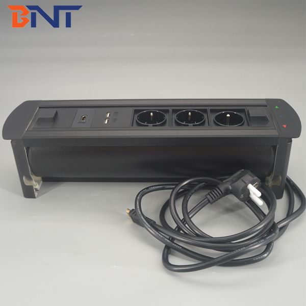 Intelligent modular design automatic flip up conference table socket box
