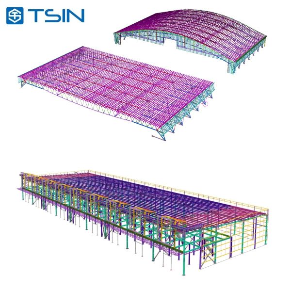 Modern Prefab Steel Structure Building Recyclable For Industrial Warehouses Office House