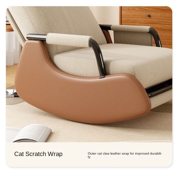Single Foldable Rocking Recliner Sofa Chair Footrest Eco-Friendly Modern Design Corduroy Cover for Living Room Balcony Leisure