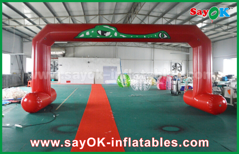 Inflatable Finish Line Arch Red PVC Printed Start Finish Line Arches Double Sewing Inflatable Entrance Arch