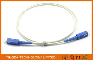 China FTTH Flat SC - SC Patch Cord Single Mode Fibre Patch Leads Simplex 1m White G657A1 on sale