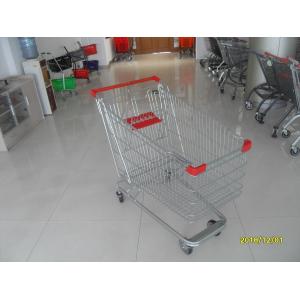 Quality Unfolding Steel Chrome Grocery Shopping Cart With Four Escalator Wheel wholesale