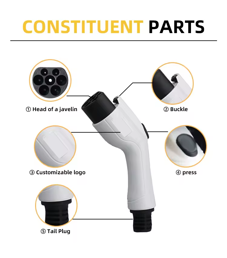 PC Copper GBT 16a EV Patch Cord for 3.5KW Electric Cars 1Meters Cable Length and Wireless Pile