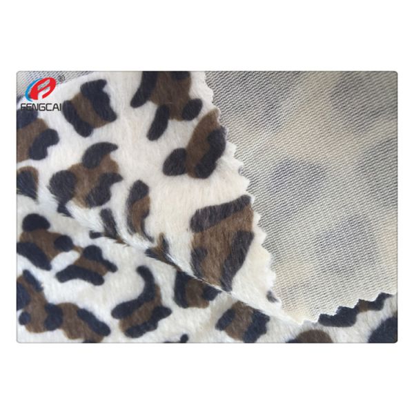 Velboa Plush Short Pile Polyester Velvet Fabric Animal Pattern Printing