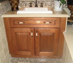 China Oak solid wood vanity,Wooden bathroom cabinet,Floor installed bathroom cabinet on sale