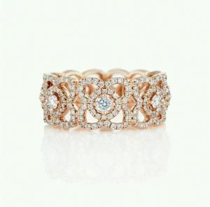 Quality  Diamond Ring 18K Yellow Gold Lotus Design Ring with VVS Diamonds J1FK02Z00W wholesale
