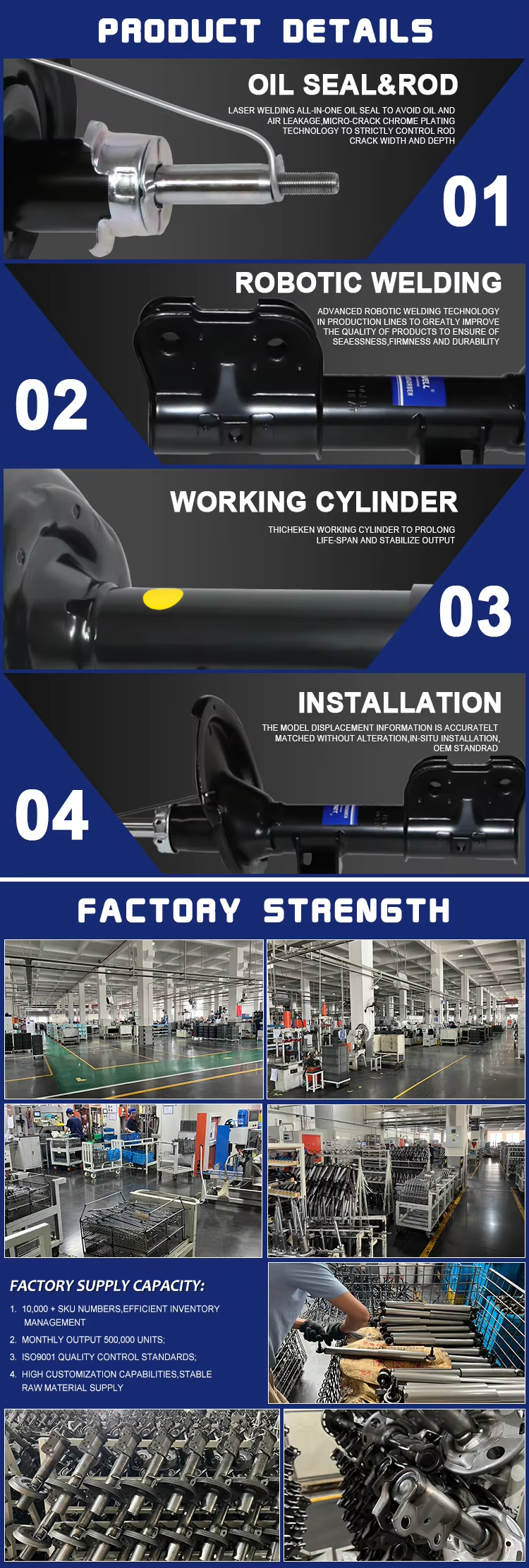 54050JD00A Front Axle Shock Absorber Dust Boot for Nissan ROGUE Superior Protection