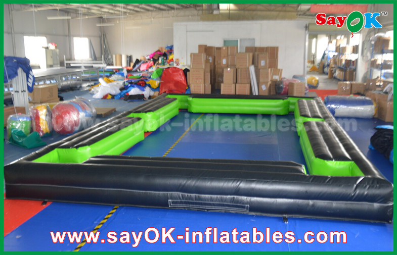 Inflatable Football Toss Game Black / Green Inflatable Sports Games Inflatable Snookball Tables Pool 12 Balls
