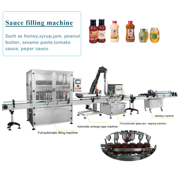 Electric Pneumatic Driven FK-JL6 Honey Paste Bottle Packing Piston Filling Capping Machine