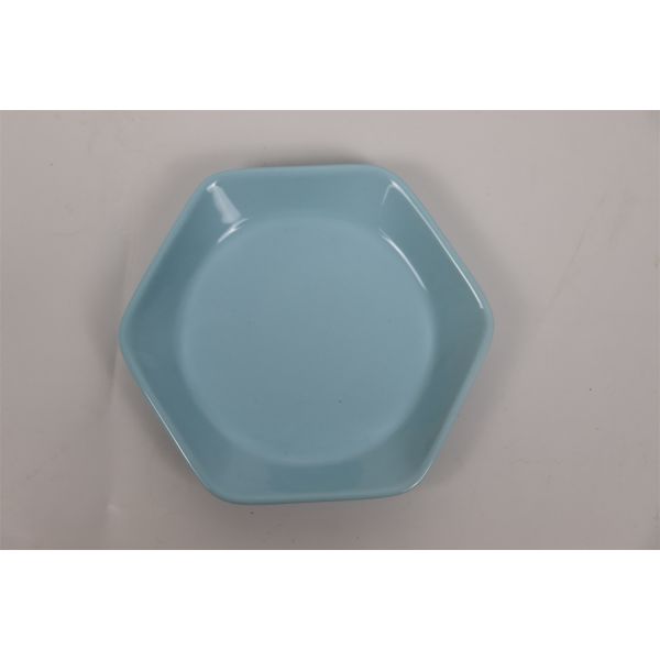 New hexagon ceramic fruit plates colorful dish for home interesting colors children