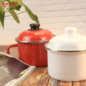 Quality Flower Theme Noodle Cooking Pot Diameter 12 14 16cm Carbon Steel Enamel Round Type wholesale