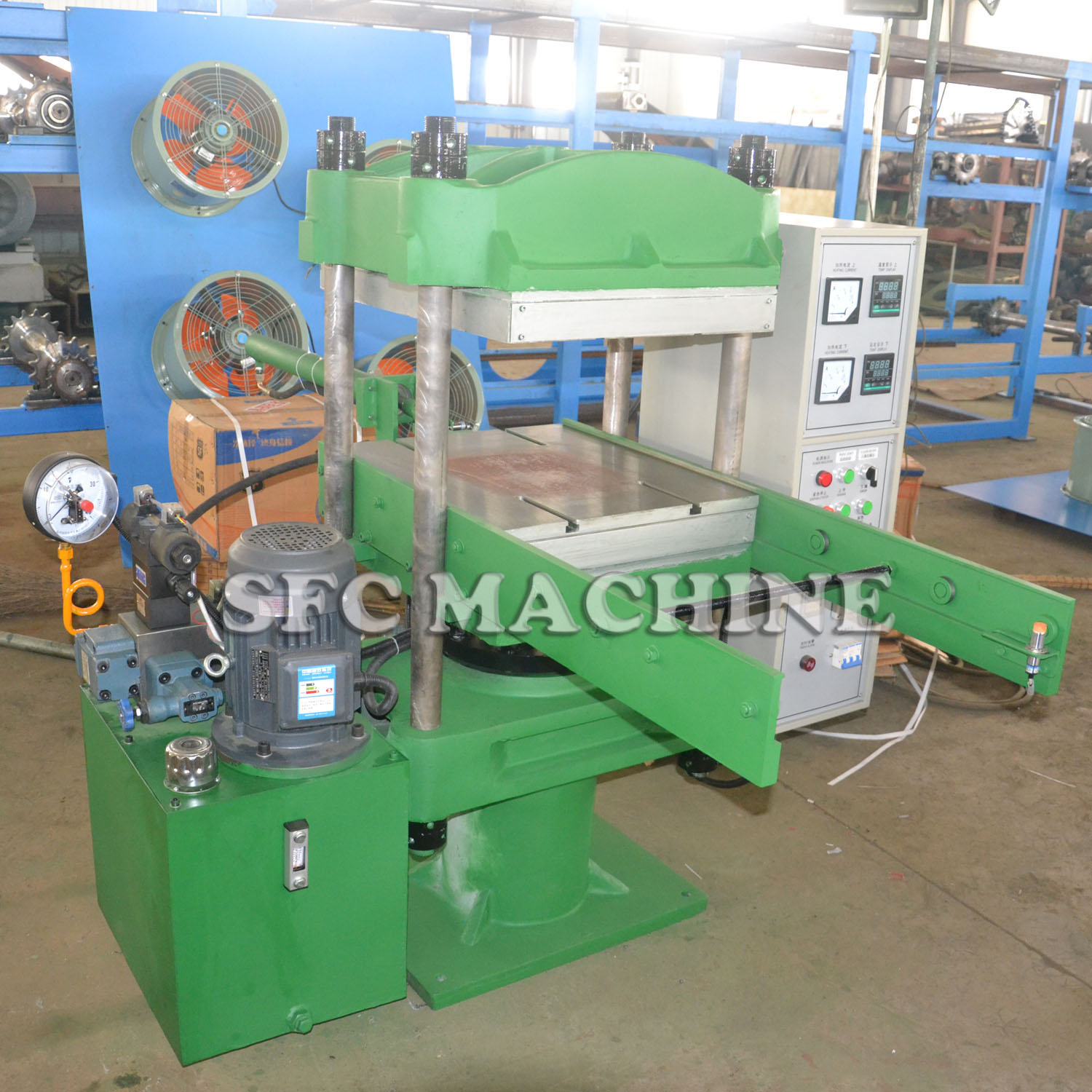 Push Pull Rubber Vulcanizing Press Machine